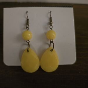 Yellow Teardrop Earrings